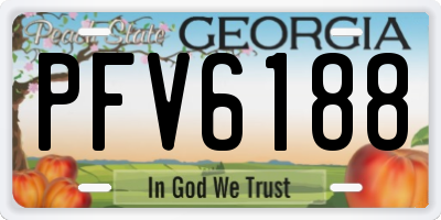 GA license plate PFV6188