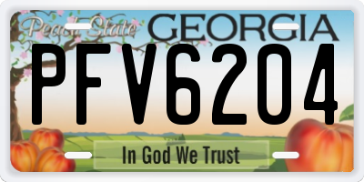 GA license plate PFV6204