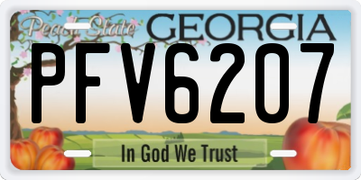GA license plate PFV6207