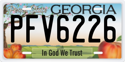 GA license plate PFV6226
