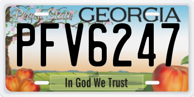 GA license plate PFV6247