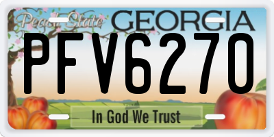 GA license plate PFV6270