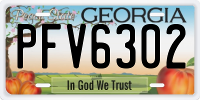 GA license plate PFV6302