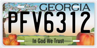 GA license plate PFV6312
