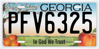 GA license plate PFV6325