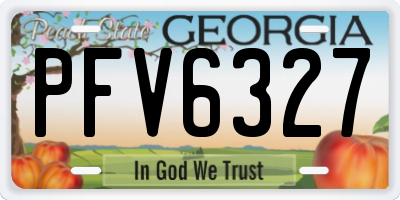 GA license plate PFV6327