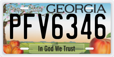 GA license plate PFV6346
