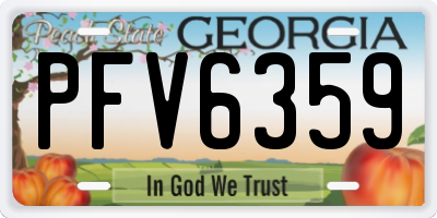 GA license plate PFV6359