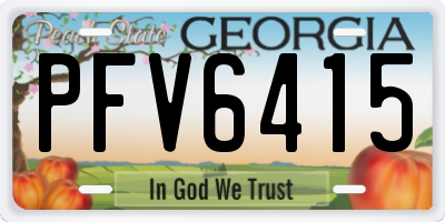 GA license plate PFV6415