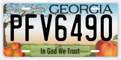 GA license plate PFV6490