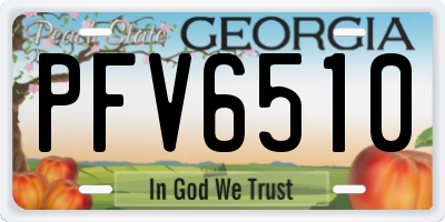 GA license plate PFV6510