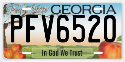 GA license plate PFV6520