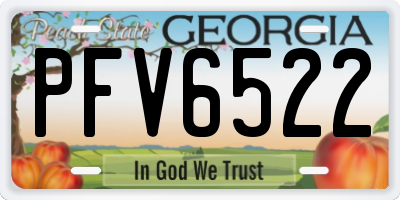 GA license plate PFV6522