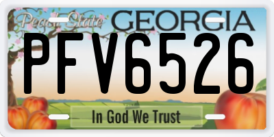GA license plate PFV6526