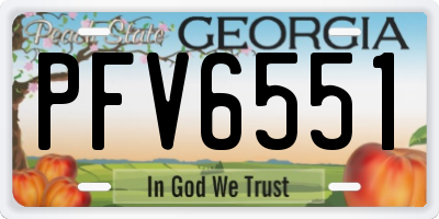 GA license plate PFV6551