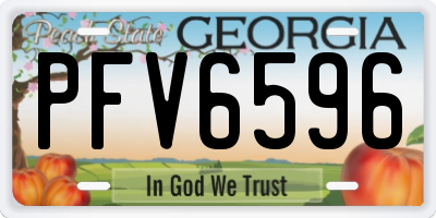 GA license plate PFV6596