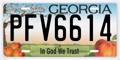 GA license plate PFV6614