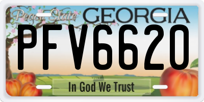 GA license plate PFV6620