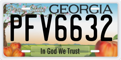 GA license plate PFV6632