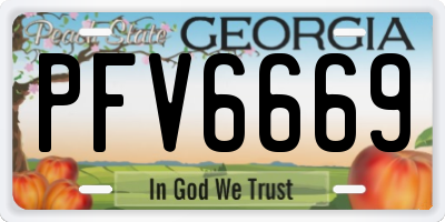 GA license plate PFV6669