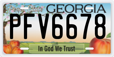 GA license plate PFV6678