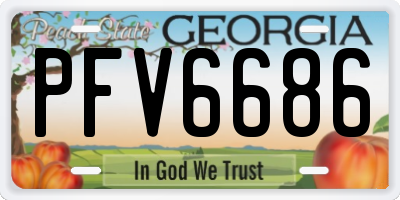 GA license plate PFV6686