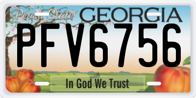 GA license plate PFV6756