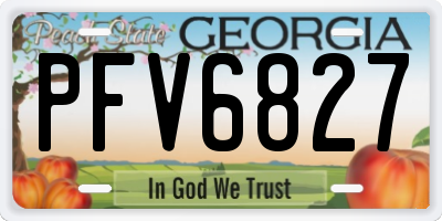 GA license plate PFV6827