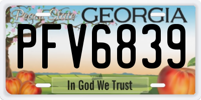 GA license plate PFV6839