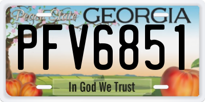 GA license plate PFV6851
