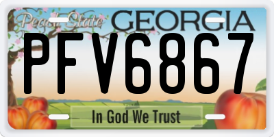 GA license plate PFV6867