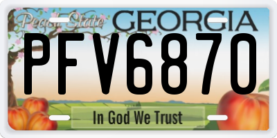 GA license plate PFV6870