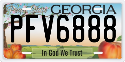 GA license plate PFV6888