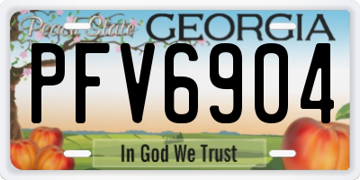 GA license plate PFV6904