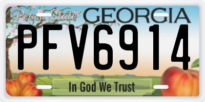 GA license plate PFV6914