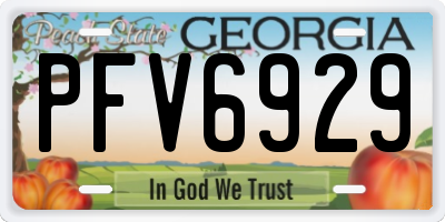 GA license plate PFV6929