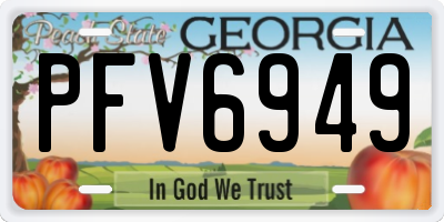 GA license plate PFV6949