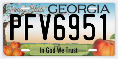 GA license plate PFV6951