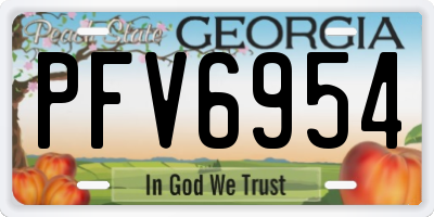 GA license plate PFV6954