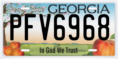 GA license plate PFV6968