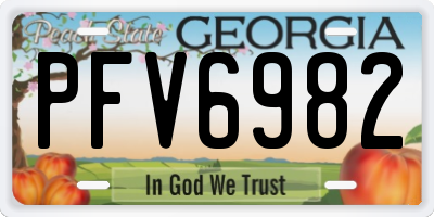 GA license plate PFV6982