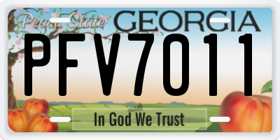 GA license plate PFV7011