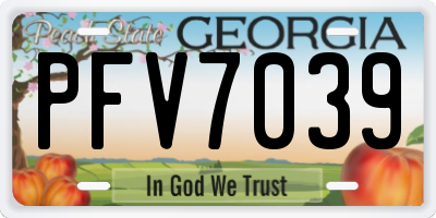 GA license plate PFV7039