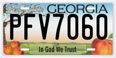 GA license plate PFV7060