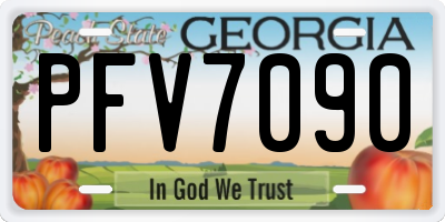 GA license plate PFV7090