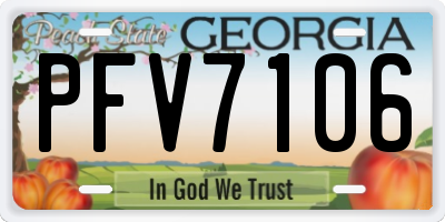 GA license plate PFV7106