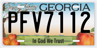 GA license plate PFV7112