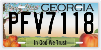 GA license plate PFV7118