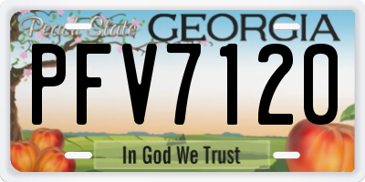 GA license plate PFV7120