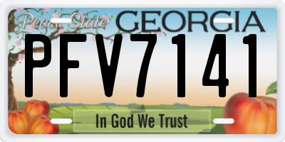 GA license plate PFV7141